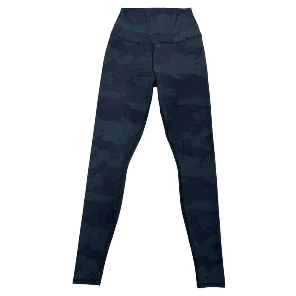 Alo Yoga Leggings High Waist Camp Vapor Black Camouflage Athletic Pants Size XS